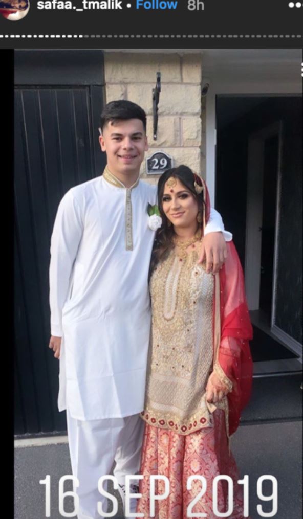 Sestra Zejna Malika Safa sa mužem na dan venčanja