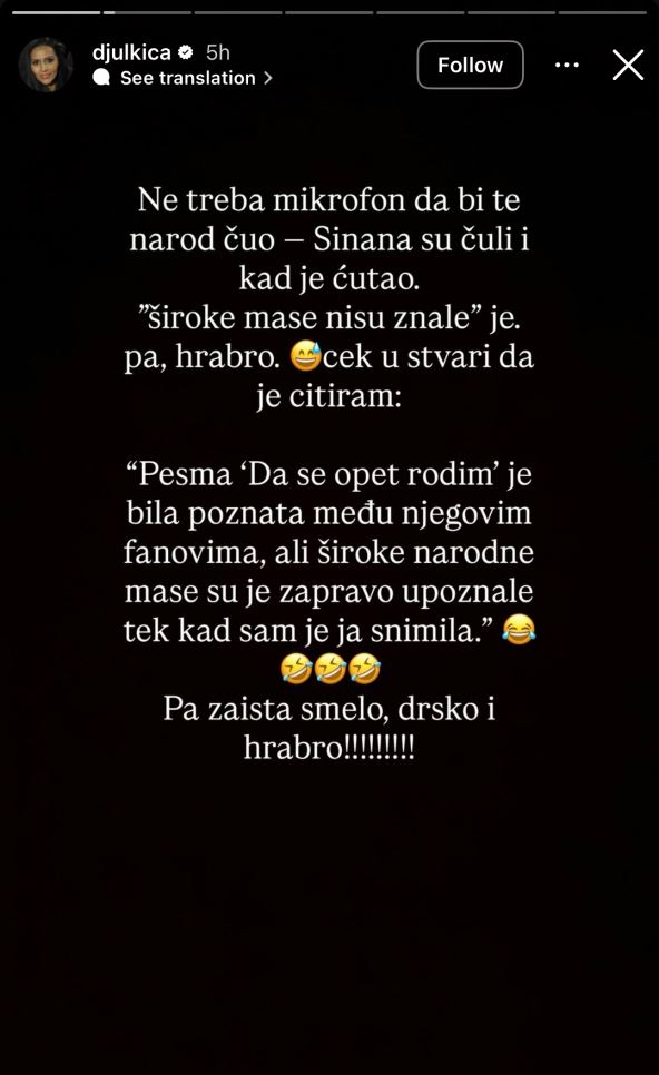 Đulkica se oglasila nakon reči Selakov