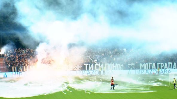 Partizan Železničar prekid zbog Grobara