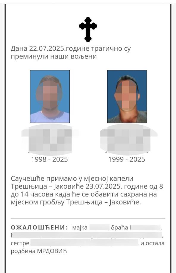 Braća stradala na Tari