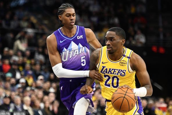 Šejk Milton u prodoru za Lejkerse protiv Jute