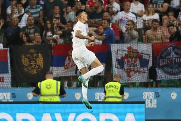 Benjamin Šeško slavi protiv Srbije