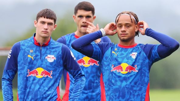 Andrija Maksimović i Ćavi Simons na treningu RB Lajpciga