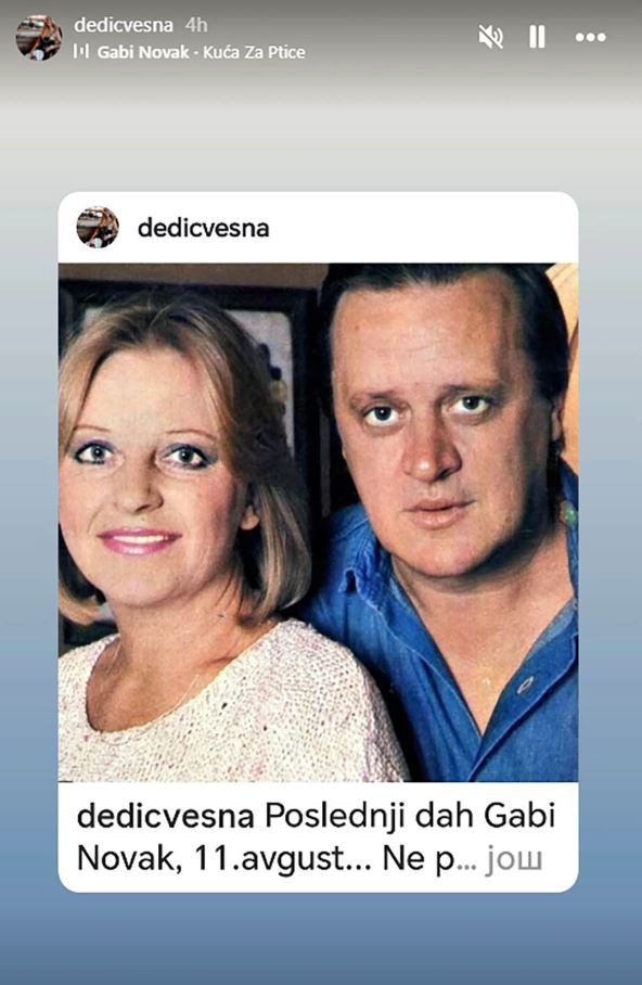 Vesna Dedić se oprašta od Gabi Novak