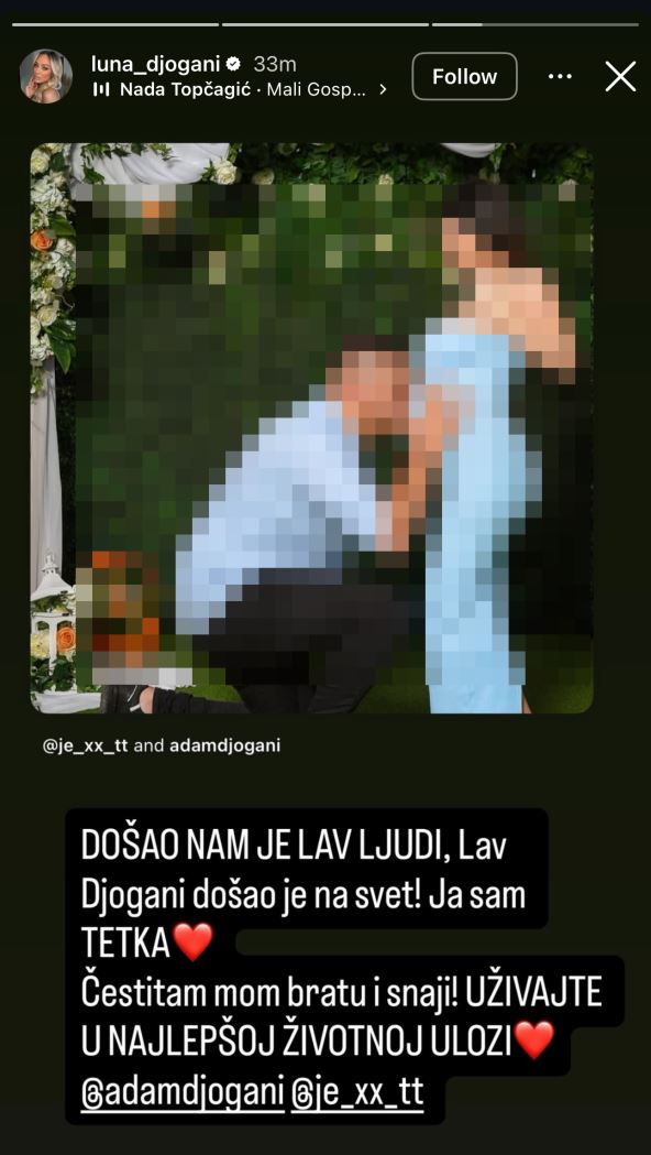 Luna Đogani čestitala bratu