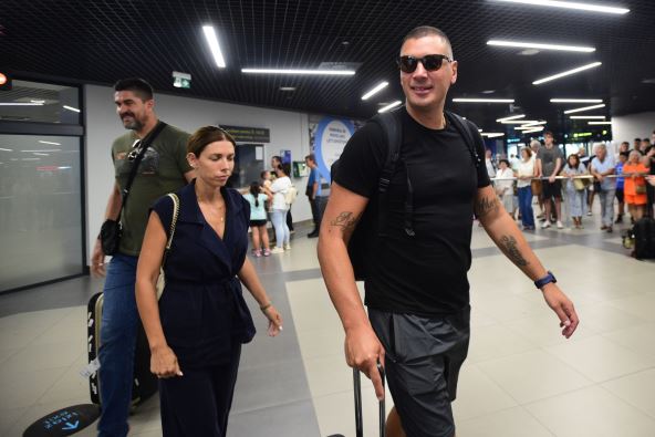 Darko Miličić i Saša Pavlović na aerodromu Nikola Tesla