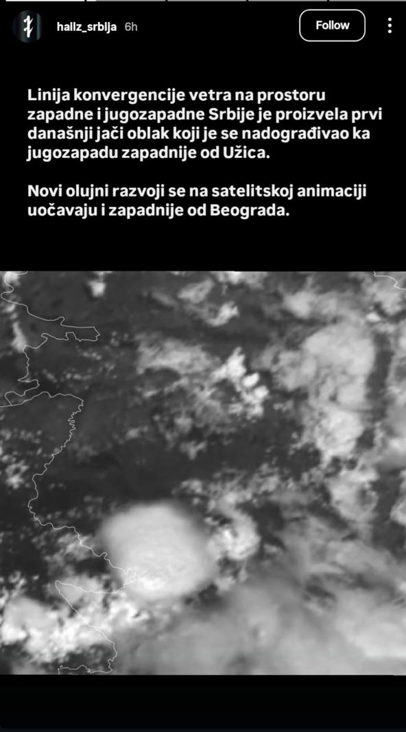 Slika 1 - Oluja nad Srbijom