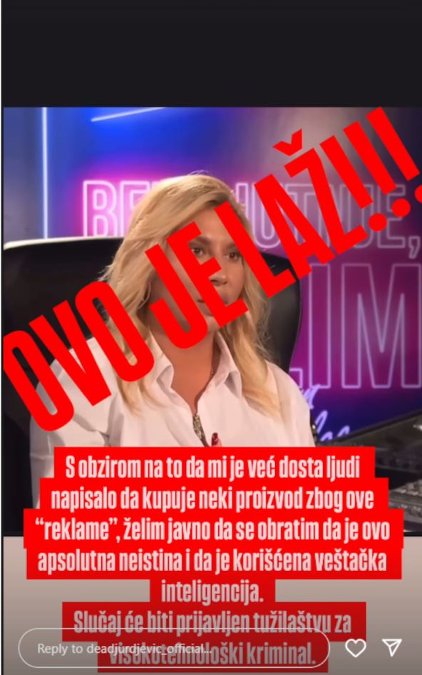 Dea Đurđević objava o prevari