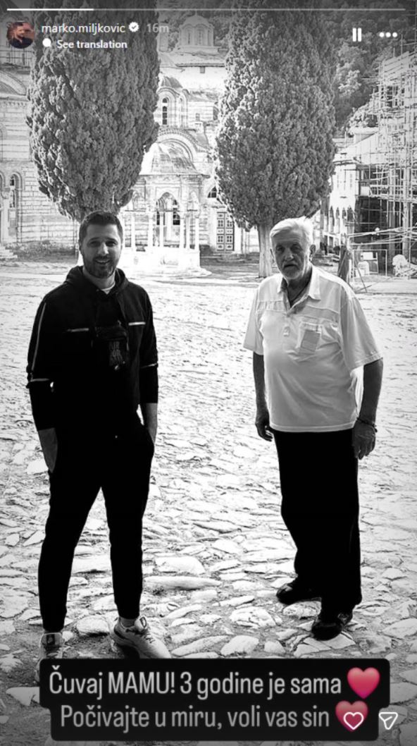 Marko se oprostio od oca putem Instagrama