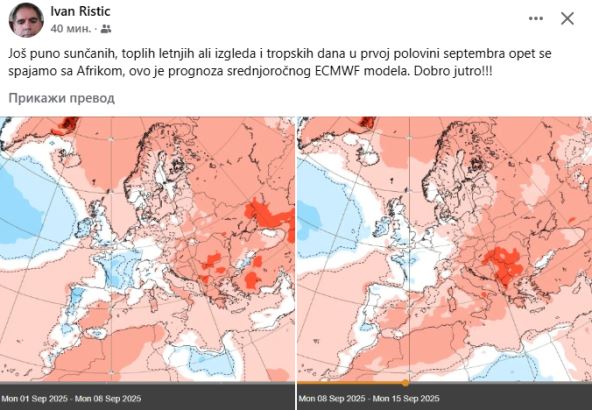 vremenska prognoza Ivana Ristića