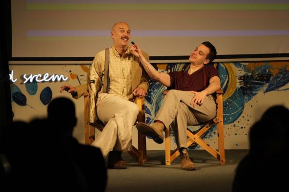 Milos Petrovic Trojpec i Pavle Mensur u predstavi Dzepovi puni kamenja (4).jpg