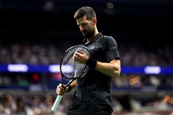 Srpski teniser Novak Đoković na meču US opena.