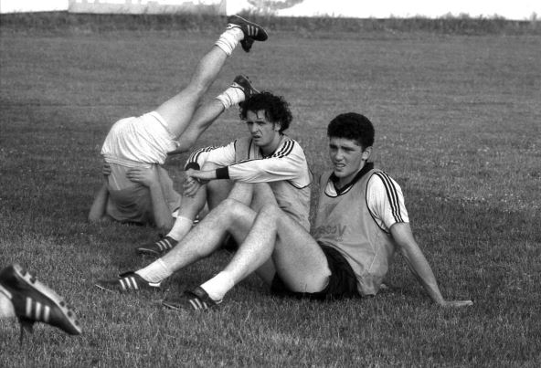 Predrag Peđa Mijatović i Gordan Petrić na treningu Partizana