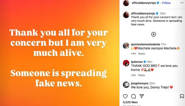 deni treho objavio da je živ na instagramu