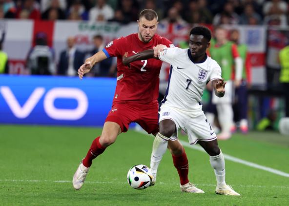 Bukajo Saka na utakmici protiv Srbije