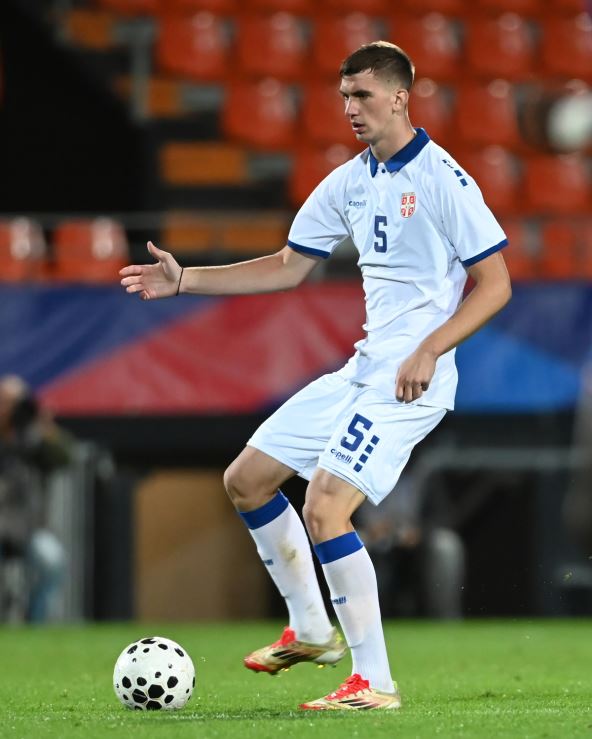 Veljko Milosavljević u dresu U21 reprezentacije Srbije