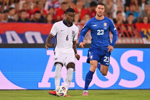 Mark Geji i Dušan Vlahović na Srbija Engleska