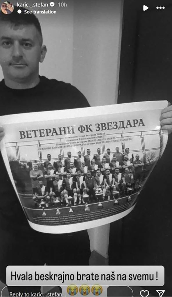 objava Stefana Karića o Dejanu Milovanoviću