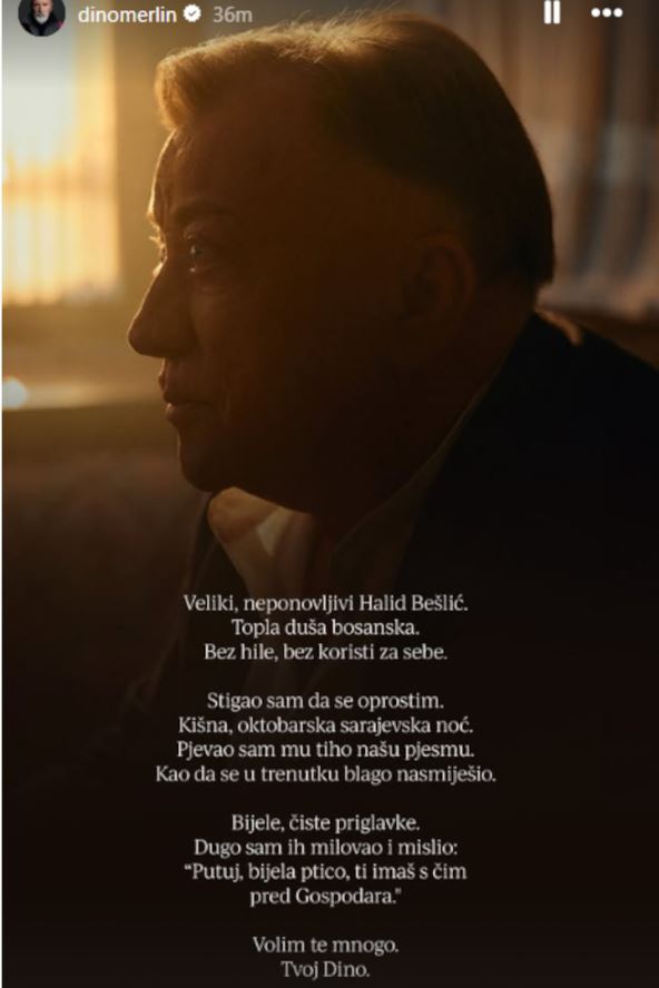 objava Dina Merlina o Halidu Bešliću instagram