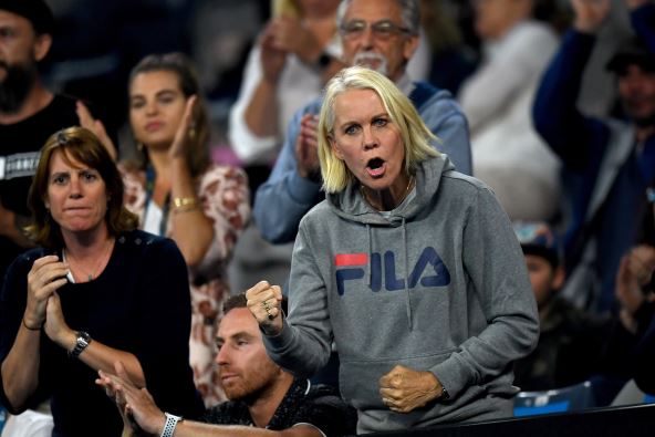 Rene Stabs navija na Australijan openu