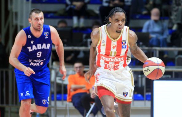 Tajson Karter košarkaš Crvene zvezde na meču protiv Zadra