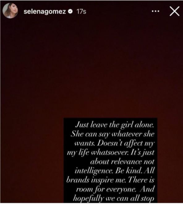 odgovor Selena Gomez o Hejli Biber