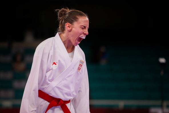 Jovana Preković proslavlja pobedu