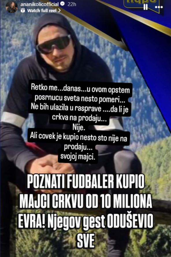 objava Ane Nikolić o Zlatanu Ibrahimoviću