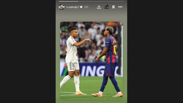 Nemanja Radonjić okačio stori sa Mbapeom i Laminom Jamalom.