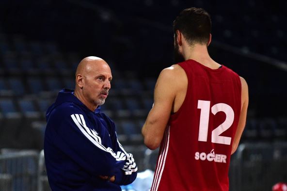 Saša Obradović i Nikola Kalinić na treningu Zvezde