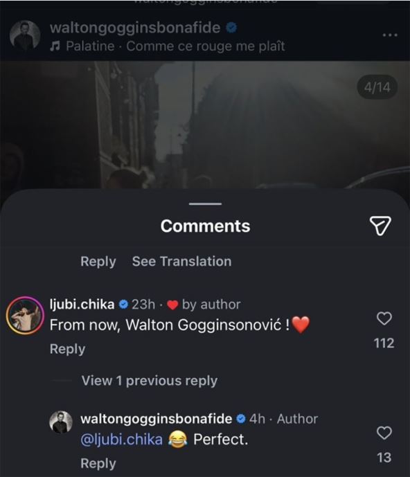 komentar na objavu Voltona Goginsa