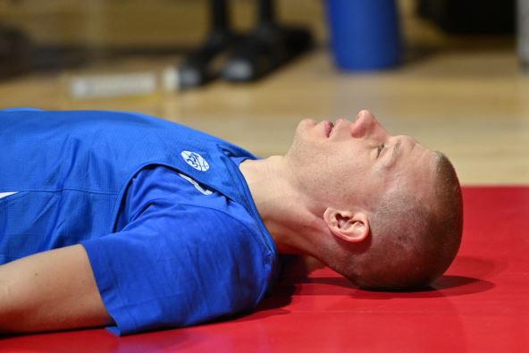 Ognjen Jaramaz na treningu reprezentacije Srbije u Pioniru