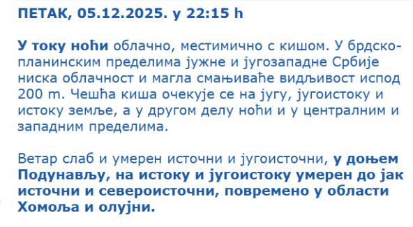 RHMZ upozorenje na maglu