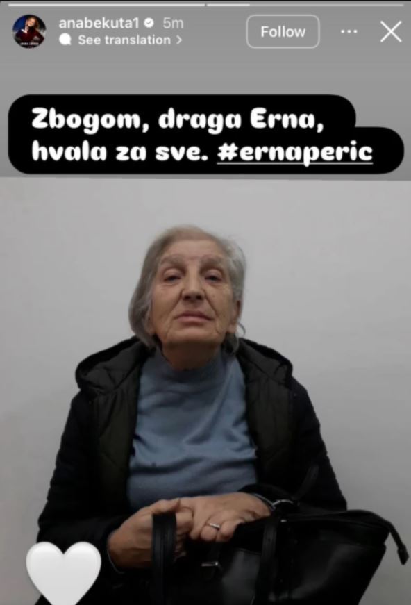 Ana se oprostila od Erne