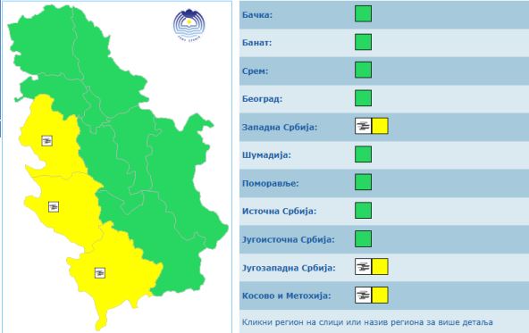 Meteoalarm za 7. decembar 2025. godine