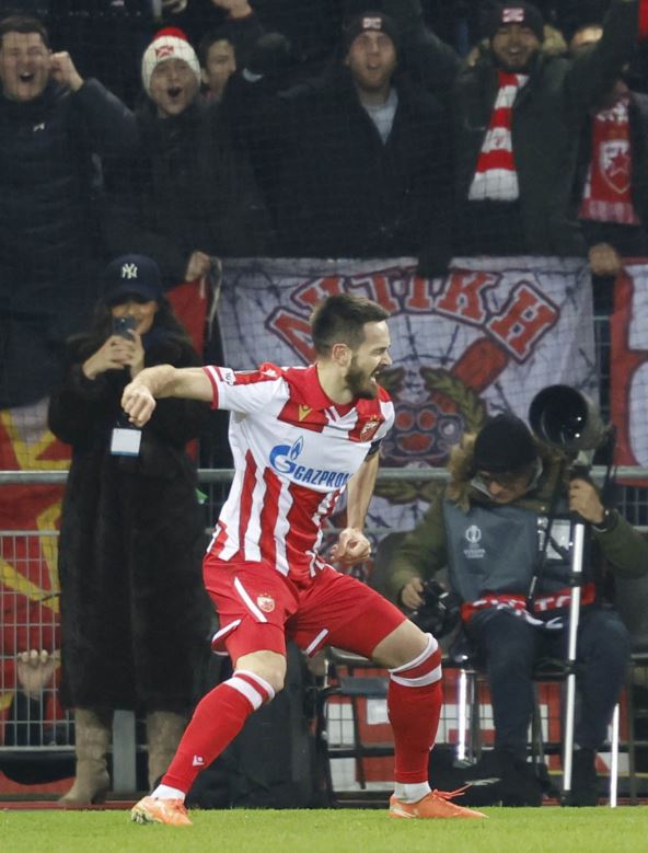 Mirko Ivanić slavi gol na Šturm Crvena zvezda