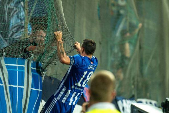 Petar Grbić slavi gol u Budućnosti