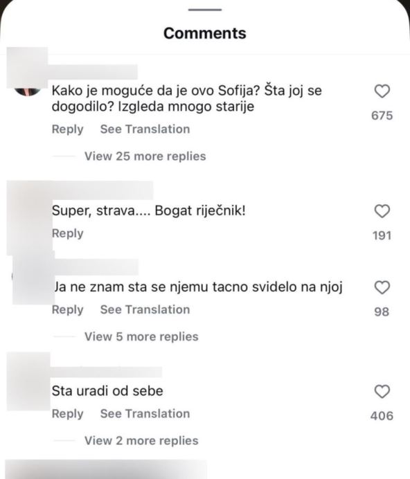 Sofija Milošević komentari