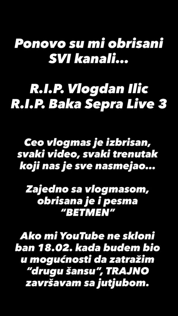 Baka Prase otkrio da su mu ugasili kanal