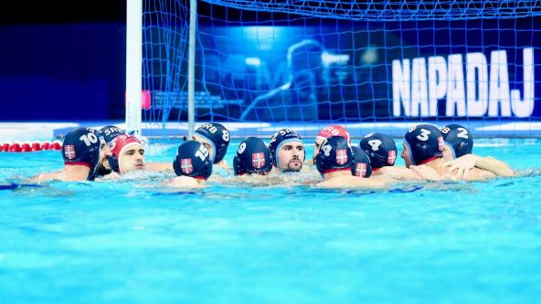 Vaterpolo reprezentacija Srbije pred meč u Beogradskoj areni