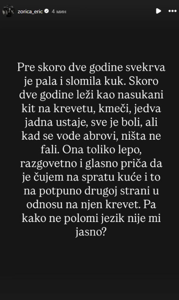 Zorica Erić o svekrvi