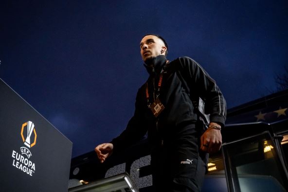 Andrej Đurić kao rezerva Malmea protiv Crvene zvezde