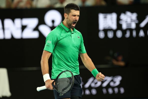 Novak Đoković urlik na Austraijan openu protiv Janika Sinera
