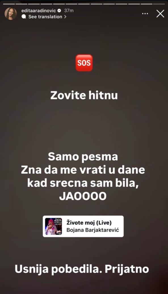 Edita Aradinović stori sa Usnijom