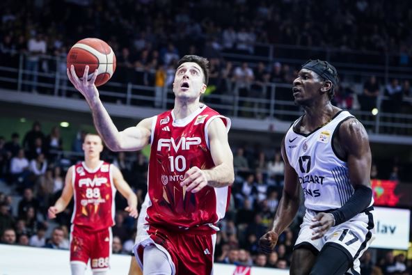 Lazar Stefanović i Isak Bonga na meč Partizan - FMP