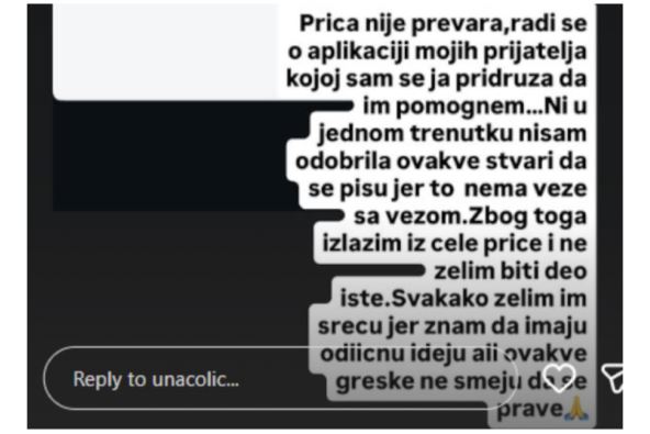 Una Čolić objava