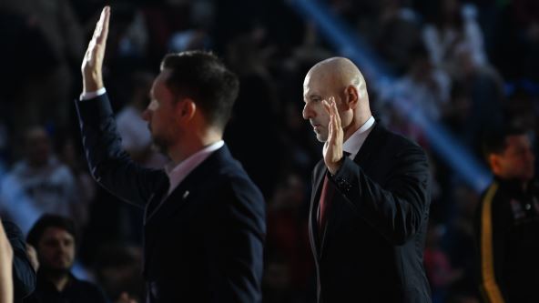 Saša Obradović na predstavljanju igrača na Finalu Kupa Koraća