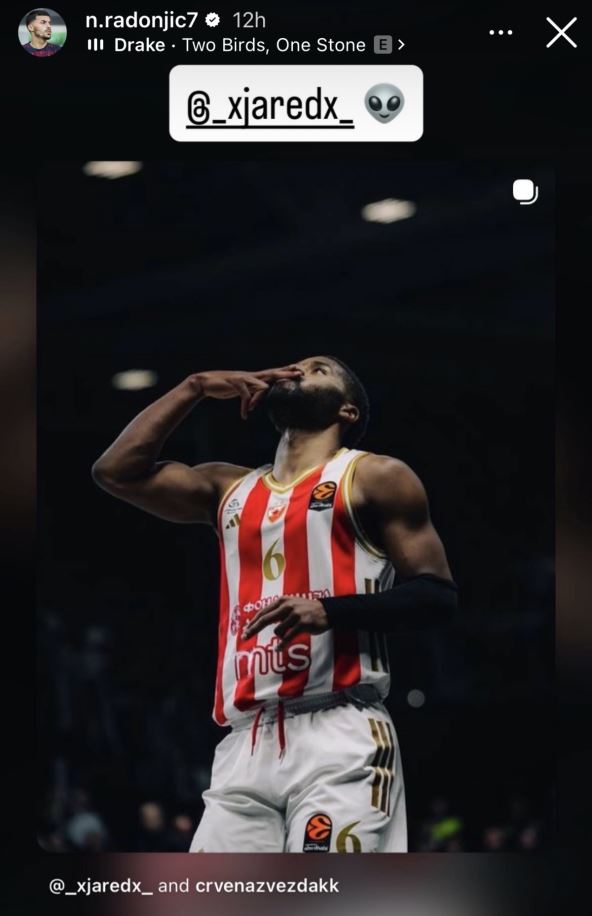 Objava Nemanje Radonjića na instagramu nakon pobede Crvene zvezde nad Efesom