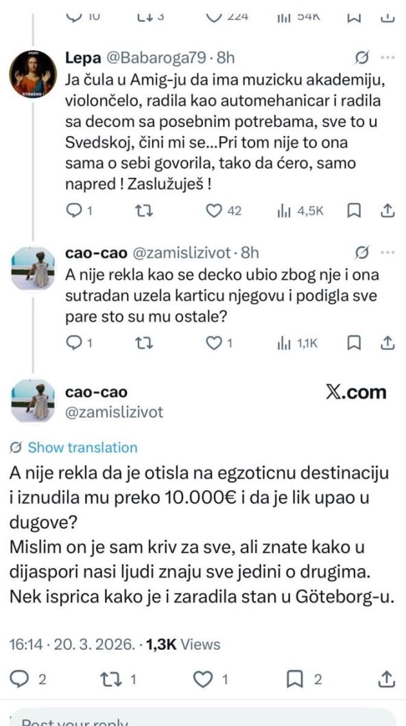 Tea Bilanović optužbe