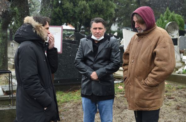 Đorđe Tomić na sahrani Moce Vukotića.